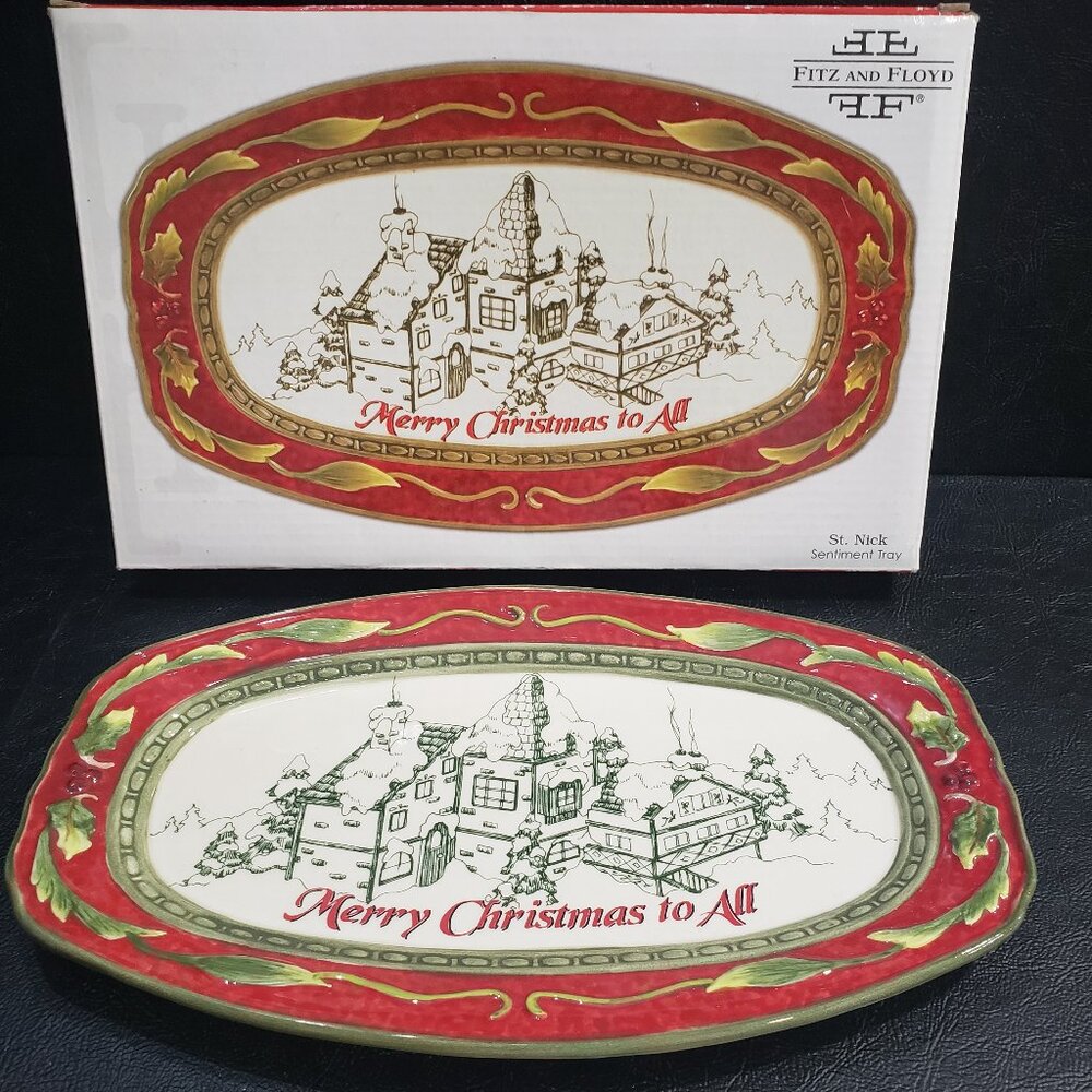 Fitz and Floyd St. Nick Sentiment Tray